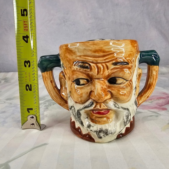 Vintage Ceramic Old Man Face Creamer‎ and Sugar Bowl Set with Lids - Picture 7 of 10